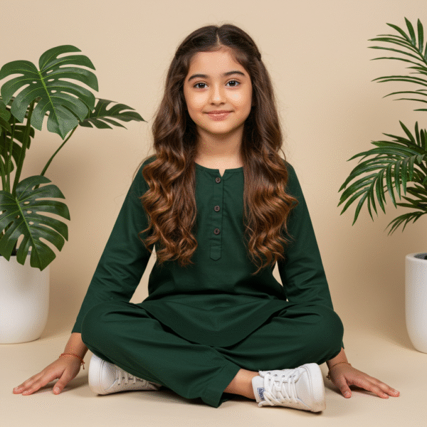Navy Green Shalwar Kameez - Image 2