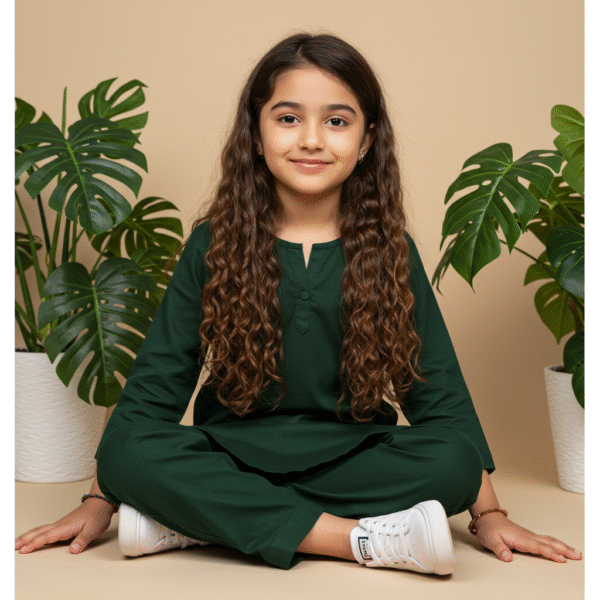 Navy Green Shalwar Kameez - Image 4